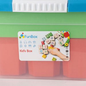 Контейнер для xранения с крышкой FunBox Kid&#039;s Box, 10 л, 37?25?16 см, 12 вставок, 2 лотка, цвет МИКС