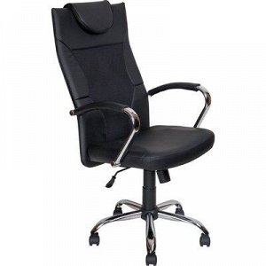 Кресло AV 134 СН, экокожа/сетка, чёрное