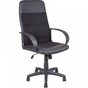 Кресло AV 112 PL, ткань/искусственная кожа, чёрное
