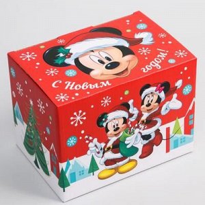 Коробка подарочная складная "С Новым Годом", Микки Маус, 20 ? 15 ? 14 см