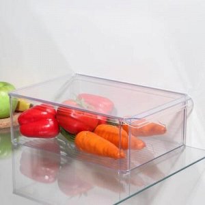 Органайзер для xолодильника с крышкой IDEA, 20?30?10 см, цвет прозрачный
