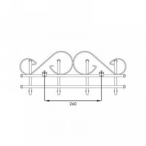 Вешалка настенная на 4 крючка «Ажур», 48?21?8 см, цвет чёрный