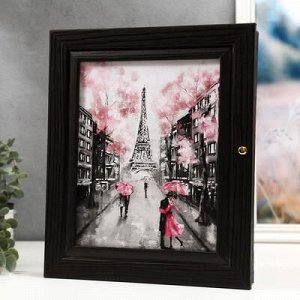 Ключница "Романтический Париж" венге 26x31x6 см