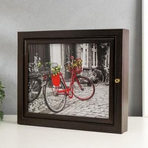 Ключница "Красный велосипед" венге 26х31х6 см