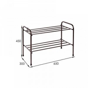 Подставка для обуви, 2 яруса, 65?30?45 см, цвет медный антик