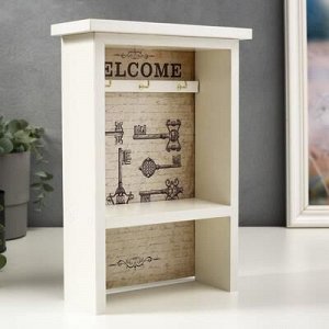 Ключница "Welcome" белый 18,5x25,5x7,5 см