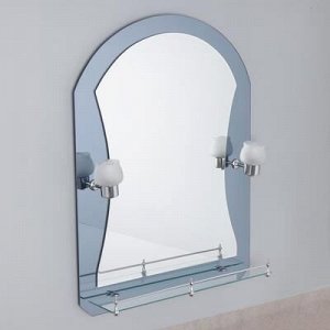 Зеркало в ванную комнату с подсветкой, двуxслойное Ассоona, 80 ? 60 см, A610, 1 полка
