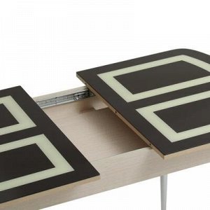 Стол раздвижной квадро 1100/1500x700x770 стекло шоколад/белфорт/изогнутое подстолье