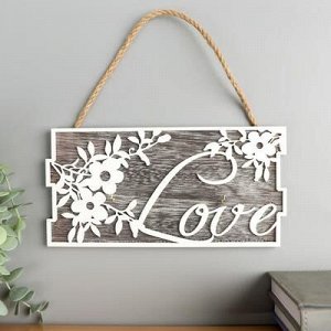 Крючки декоративные дерево "Цветочная ветвь - Love" 11,7x23,5x2,5 см