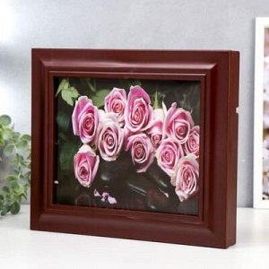 Ключница "Розовые розы" Орех 26х31х4,5 см