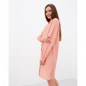 Рубашка (сорочка) женские KAFTAN "Горох", корал