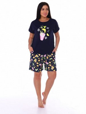 Пижама женская Коктейль (шорты) кулирка
