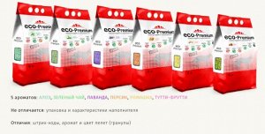 ECO Premium наполнитель комкующийся древесный 7,6 кг 20 л.