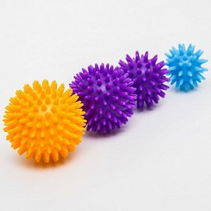 Набор развивающих, массажных мячиков с шипами «Ёжики», 4 шт, d=5,6,7,8 см, цвета МИКС