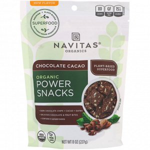 Navitas Organics, Power Snacks, шоколадное какао, 8 унций (227 г)
