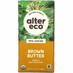 Alter Eco, Органический шоколад, темно-соленое коричневое масло, 2,82 унции (80 г)