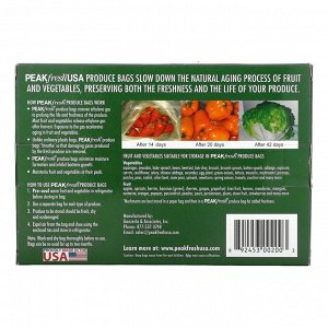 PEAKfresh USA, многоразовые пакеты с затяжками для хранения продуктов, 10 шт.