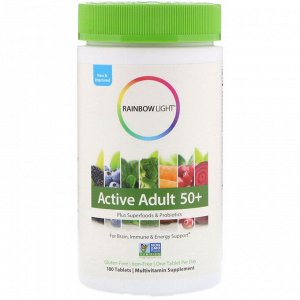 Rainbow Light, Препарат Active Adult 50+, 180 таблеток