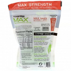 Coromega, Max, High Concentrate Omega-3 Fish Oil, Coconut Bliss, 60 Squeeze Shots, 2.5 g Each