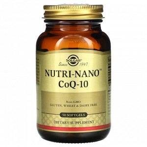 Solgar, Nutri-Nano CoQ-10, 50 мягких желатиновых капсул