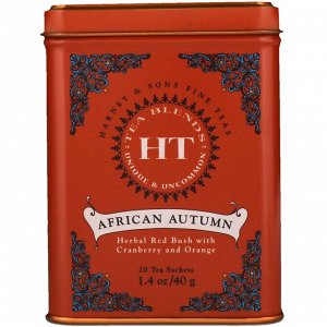 Harney &amp; Sons, Африканская осень, 20 чайных пакетиков, 1.4 унции (40 г)