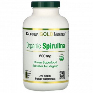 California Gold Nutrition, Органическая спирулина, 500 мг, 720 таблеток