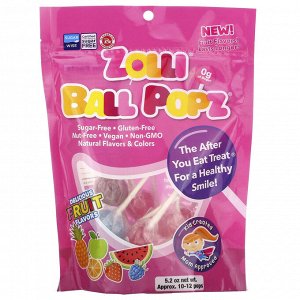 Zollipops, Zolli Ball Popz Fruit, Ассорти, 10-12 Хлопков, 5,2 унции