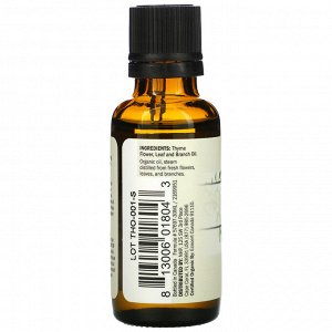 Dr. Mercola, Органическое эфирное масло, тимьян, 1 унция (30 мл)