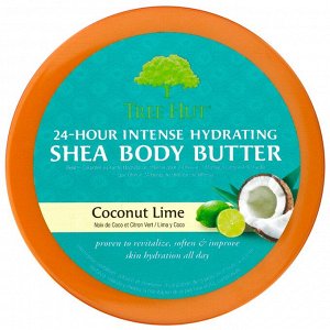 Tree Hut, Масло ши для тела для 24-часового интенсивного увлажнения, кокос и лайм, 198 г