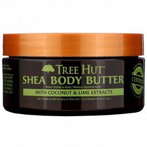 Tree Hut, Масло ши для тела для 24-часового интенсивного увлажнения, кокос и лайм, 198 г