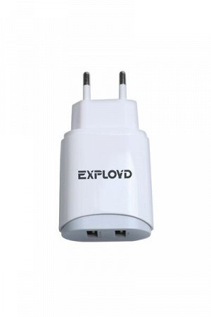 Exployd, 3.4A, 2.4А+1А, 2хUSB, белый, SONDER, EX-Z-773