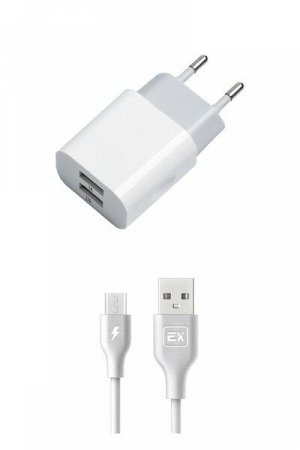 Exployd, micro USB, 3.1A, 2.1А+1А, 2хUSB, белый, Classic, EX-Z-465
