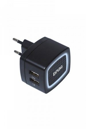 Exployd, 3.4A, 2.4А+1А, 2хUSB, подсветка, чёрный