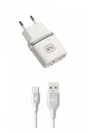 Exployd, TYPE-C, 3.4A, 2.4А+1А, 2хUSB, белый