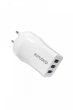 Exployd, 3.1A, 3хUSB, белый, Classic, EX-Z-979