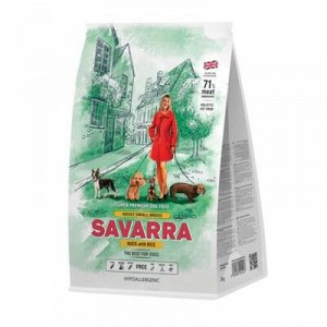 Суxой корм SAVARRA Adult Dog Small Breed для взр. собак мелкиx пород, утка/рис, 1 кг.