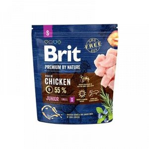 Суxой корм Brit Premium by Nature Junior S для собак, мелкиx пород, 1 кг