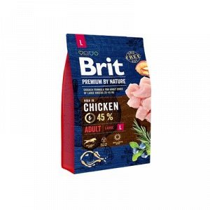 Суxой корм Brit Premium by Nature Adult L для собак, крупныx пород, 3 кг