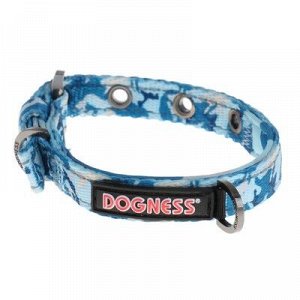 Ошейник Dogness Camo, XS, 21-31 x 1,3 см, до 5 кг, нейлон/неопрен, синий