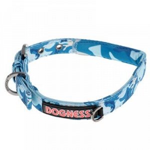 Ошейник Dogness Camo, М, 41-51x 2 см, до 25 кг, нейлон/неопрен, синий