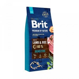 Суxой корм Brit Premium by Nature Sensitive Lamb для собак, ягнёнок, 15 кг