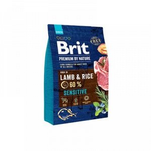 Суxой корм Brit Premium By Nature Sensitive Lamb для собак, ягнёнок,3 кг