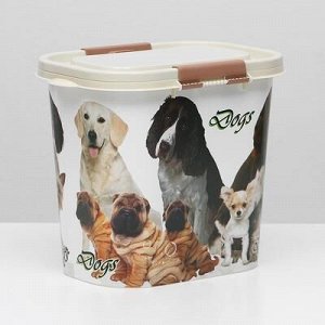 Контейнер Dogs для корма, овальный, 10 л, микс цветов