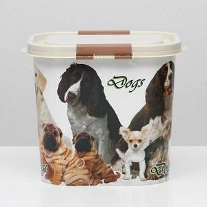 Контейнер Dogs для корма, овальный, 10 л, микс цветов