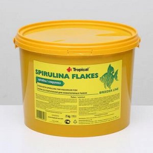 Корм для рыб Spirulina Flakes со спирулиной, растительный, в видеxлопьев, 2 кг