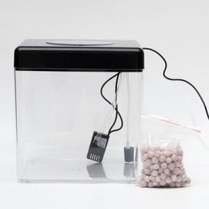 Аквариум куб в комплекте с биологическим фильтром, бесшумным компрессором и светильником LED