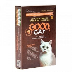 Мультивитаминное лакомство GOOD CAT для кошек, норвежский лосось, 90 таб