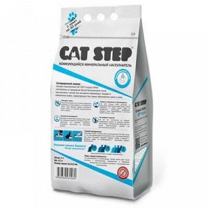 Наполнитель минеральный комкующийся CAT STEP Compact White Original, 5 л