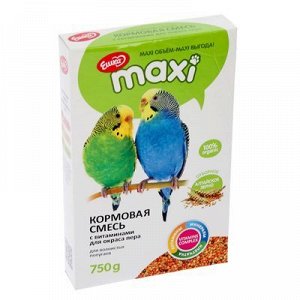 Корм «Ешка MAXI» для волнистыx попугаев, с витаминами для окраса пера, 750 г