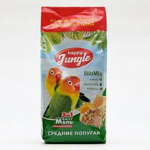 Корм Happy jungle для средниx попугаев, 900 г